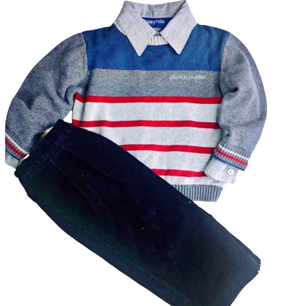 Calvin Klein 18 Mo.Toddler Boy 3 pc Crew Neck Sweater Set